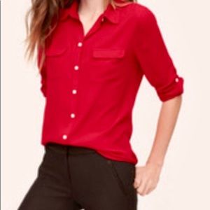 LOFT red blouse size S